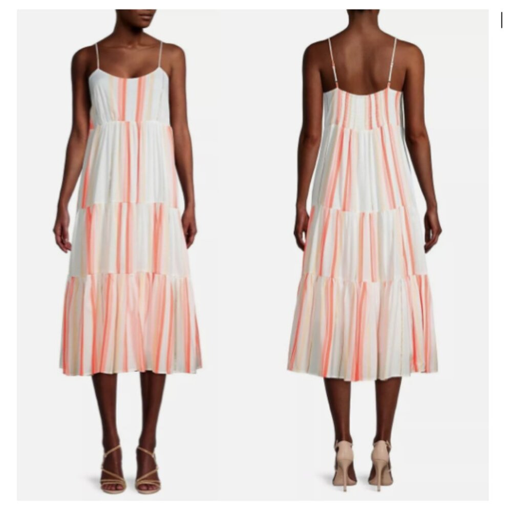 For the Republic Multicolored Tiered Spaghetti Strap Cotton Maxi Dress Size L